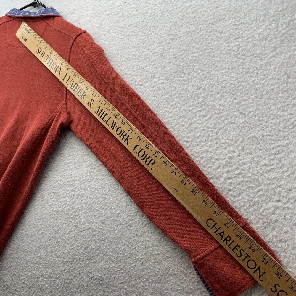 Orvis‎ 1/4 Zip Knit Jacket Mens Medium M Flip Cuff Red Blue Floral Outdoors Dad - Picture 9 of 13